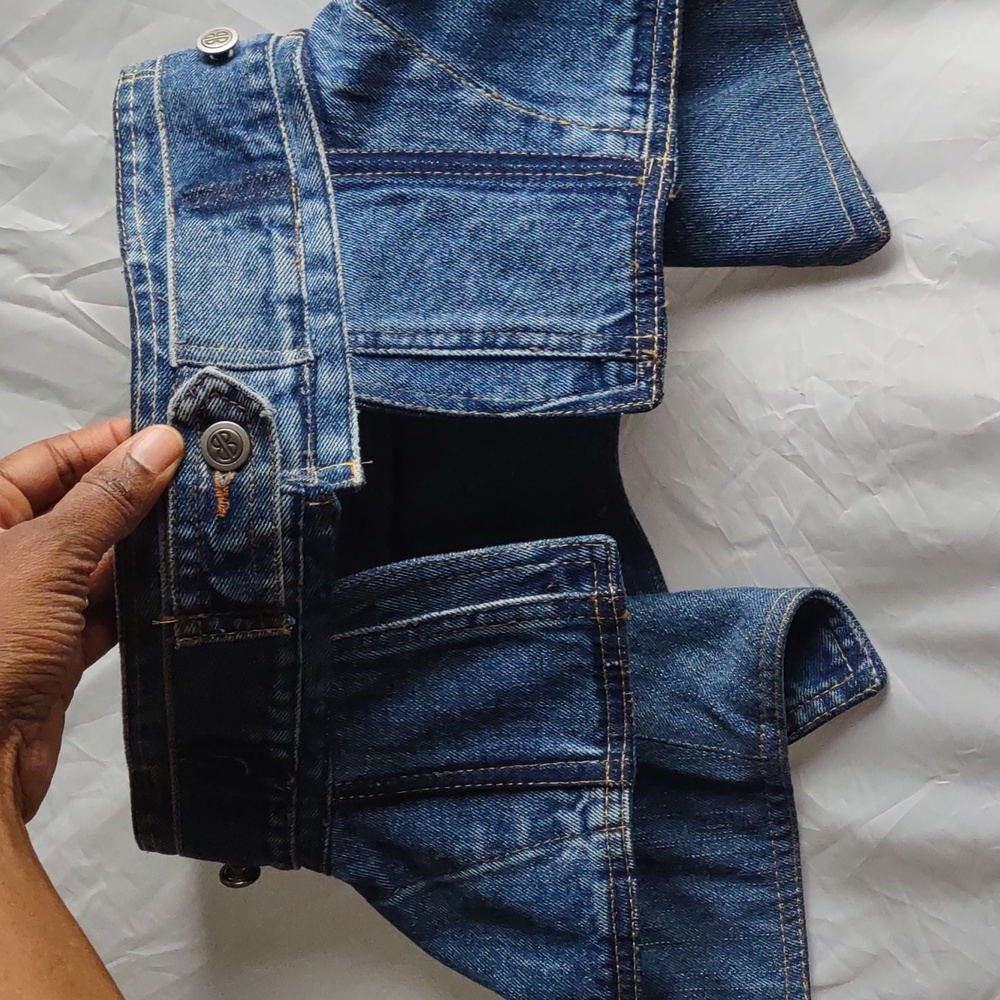 Denim Peplum Belt. Handcrafted One-of-a-kind. From Upcycled Denim - Picture 5 of 5